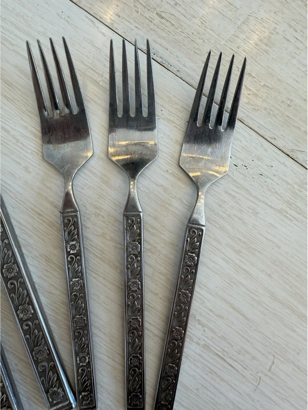 Gold Standard Night Blossom Stainless Flatware Lot Of 19 Japan